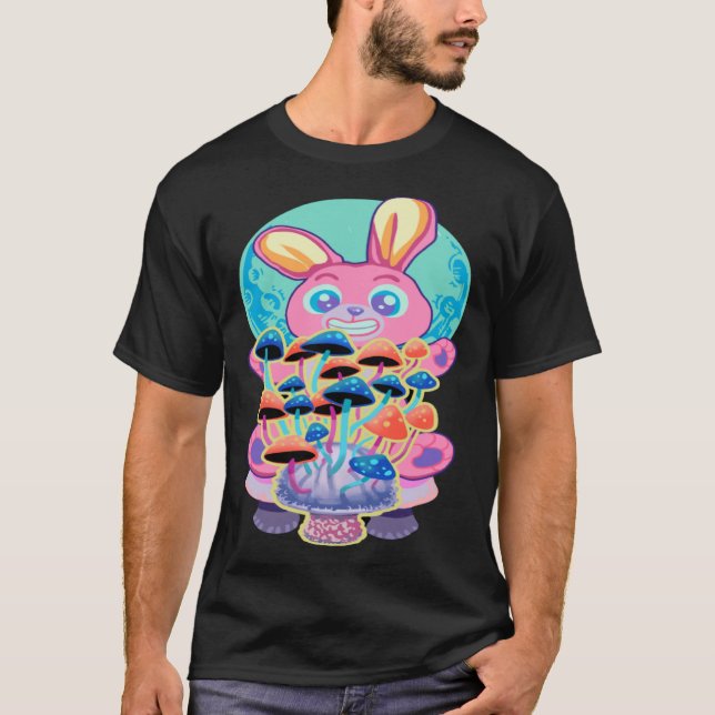 Bunny Pastel Goth And Mushrooms T-Shirt (Front)
