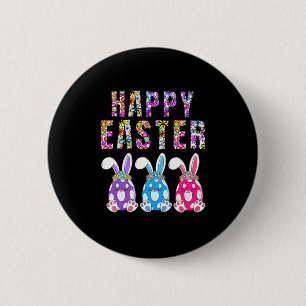 Bunny Pastel Spring Hunt Eggs Rabbit Happy Easter 6 Cm Round Badge