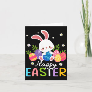 Bunny Pastel Spring Hunt Eggs Rabbit Happy Easter Card