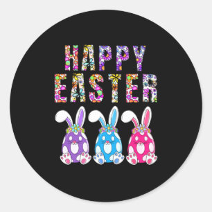 Bunny Pastel Spring Hunt Eggs Rabbit Happy Easter Classic Round Sticker
