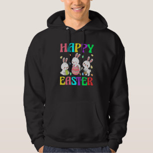 Bunny Pastel Spring Hunt Eggs Rabbit Happy Easter Hoodie