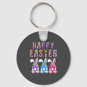 Bunny Pastel Spring Hunt Eggs Rabbit Happy Easter Key Ring