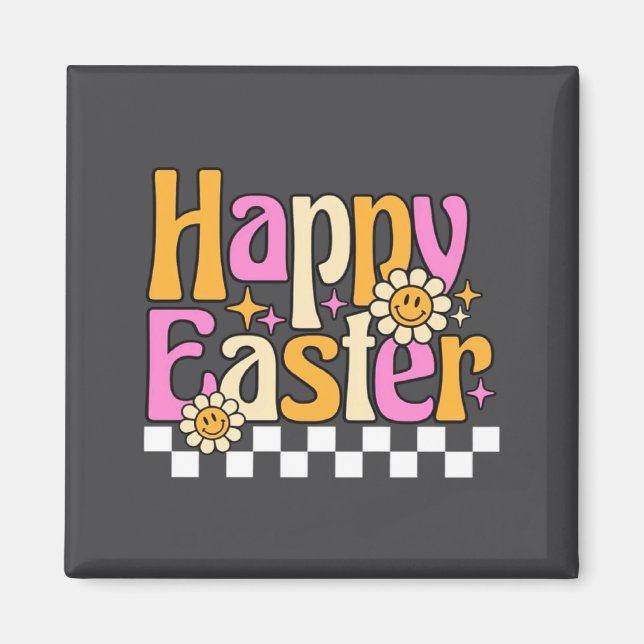 Bunny Pastel Spring Hunt Eggs Rabbit Happy Easter  Magnet (Front)