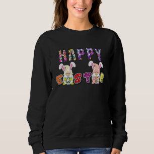 Bunny Pastel Spring Hunt Eggs Rabbit Happy Easter  Sweatshirt
