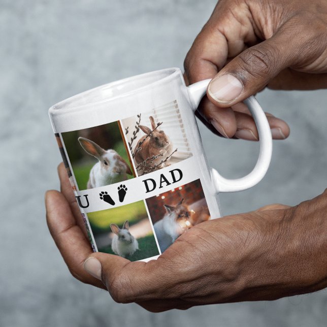 Bunny Paws We Love You Dad Photo Collage Coffee Mug (Creator Uploaded)