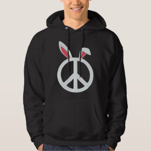 Bunny peace sign easter for men women boys and gir hoodie