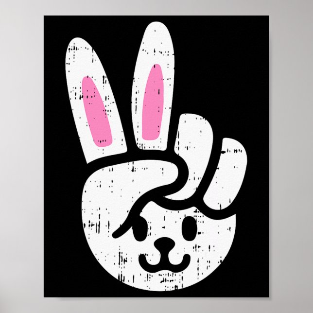 Bunny Peace Sign Easter Fun Rabbit Spring Men Wome (Front)