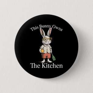 Bunny pickleball player easter this bunny owns the 6 cm round badge