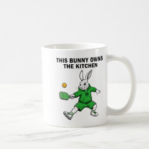 Bunny pickleball player easter this bunny owns the coffee mug