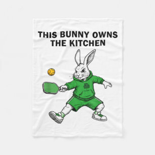 Bunny pickleball player easter this bunny owns the fleece blanket