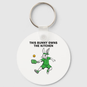 Bunny pickleball player easter this bunny owns the key ring