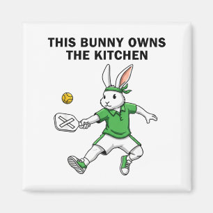 Bunny pickleball player easter this bunny owns the magnet