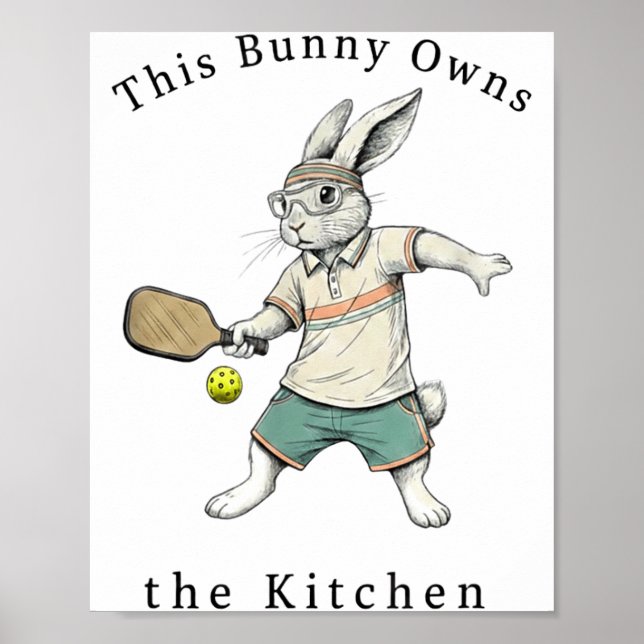 Bunny pickleball player easter this funny owns the poster (Front)