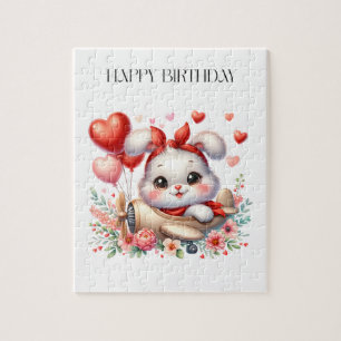 Bunny Pilot Birthday Jigsaw Puzzle