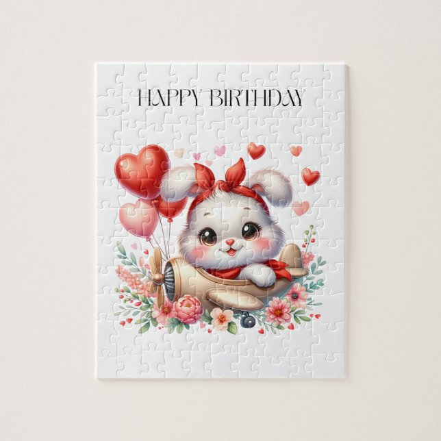 Bunny Pilot Birthday Jigsaw Puzzle (Vertical)