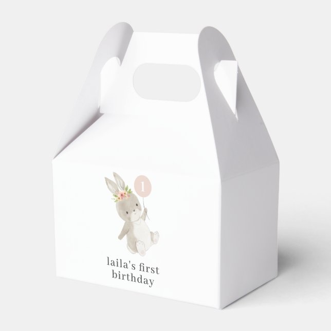 Bunny Pink Balloon Favour Box (Front Side)