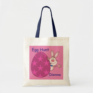 Bunny Pink Egg Hunt Custom Budget Tote Bag