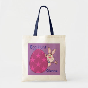 Bunny Pink Egg Hunt Purple Custom Budget Tote Bag