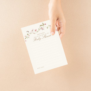 Bunny Pink Floral Baby Shower Advice Card