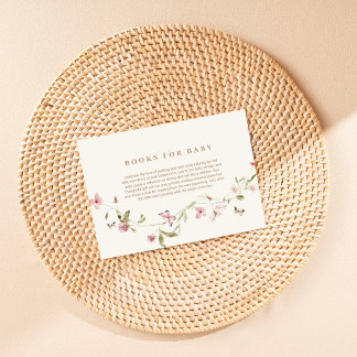 Bunny Pink Floral Books for Baby Enclosure Card