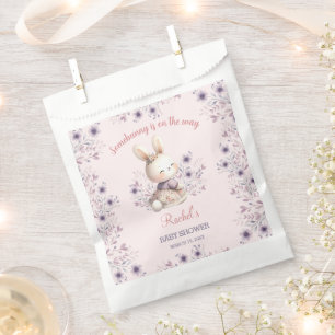 Bunny Pink Purple Floral Spring Girl Baby Shower Favour Bag