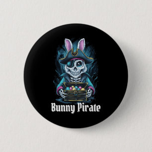 Bunny Pirate Rabbit Pirate Eggs Treasure Boys East 6 Cm Round Badge