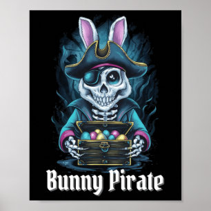 Bunny Pirate Rabbit Pirate Eggs Treasure Boys East Poster