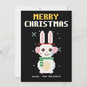 Bunny Pixel Art Christmas Card