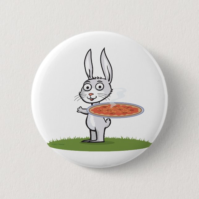 Bunny Pizza 6 Cm Round Badge (Front)