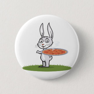 Bunny Pizza 6 Cm Round Badge