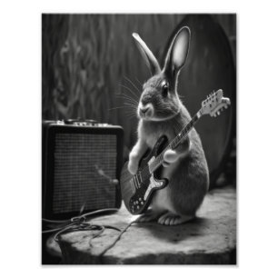 Bunny Playing a Guitar Photo Print