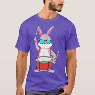Bunny Playing Drums Cute Rabbit Musical Instrument T-Shirt