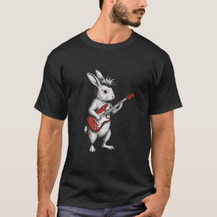 Bunny Playing Guitar Rock & Roll Rabbit Rocker Mus T-Shirt