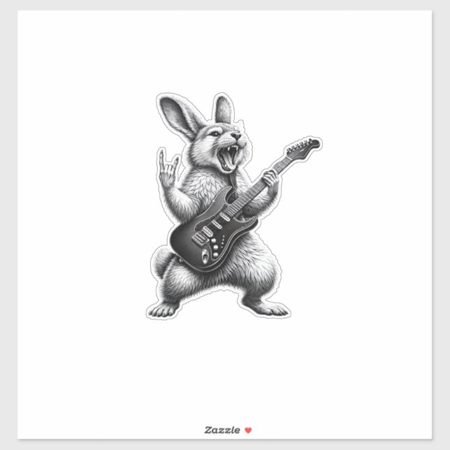 Bunny Playing Guitar Rock Star Bunny Lover Easter  (Sheet)