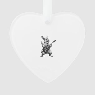 Bunny Playing Guitar Rock Star Bunny Lover Easter  Ornament