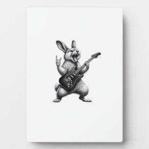 Bunny Playing Guitar Rock Star Bunny Lover Easter  Plaque