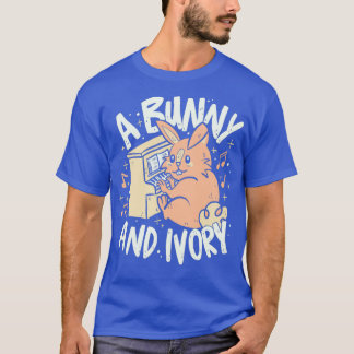 Bunny playing the piano Ebony amp Ivory word joke T-Shirt