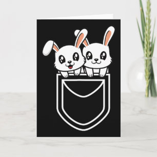 Bunny Pocket Funny Rabbit Easter Men Women Kids Card