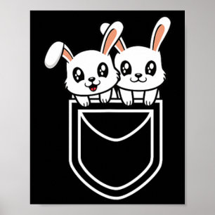 Bunny Pocket Funny Rabbit Easter Men Women Kids Poster
