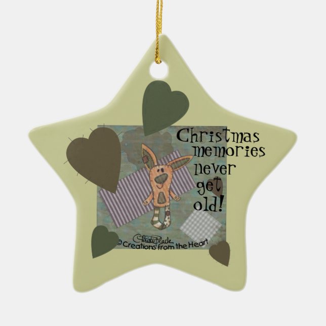 Bunny Prim Ceramic Tree Decoration (Front)