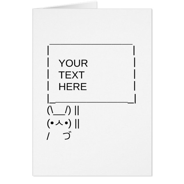 Bunny Protest Sign / Customisable ASCII Text Art (Front)