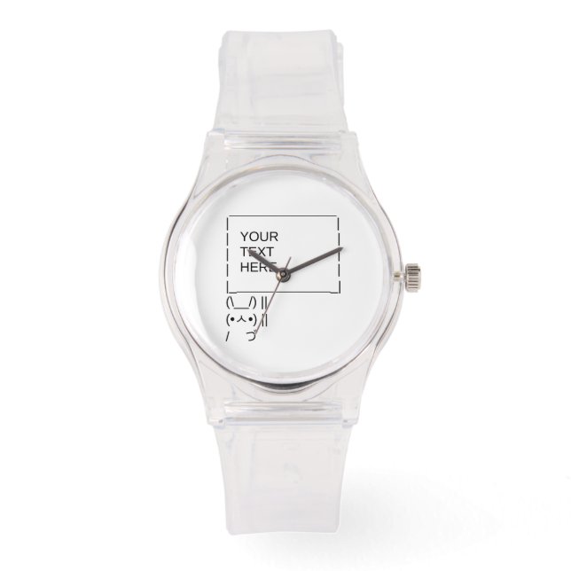 Bunny Protest Sign / Customisable ASCII Text Art Watch (Front)