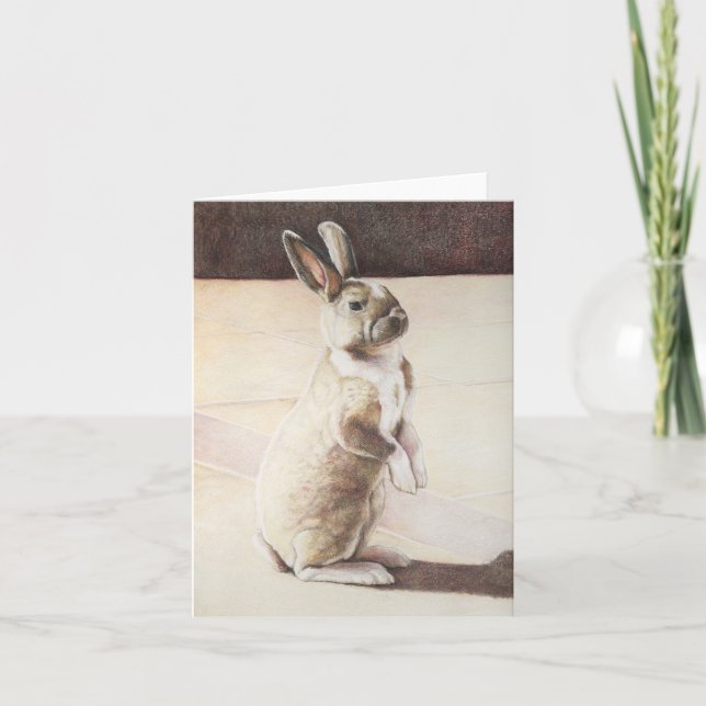Bunny Rabbit Art Note Card (Front)