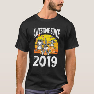 Bunny Rabbit Awesome Since 2019 3Rd Birthday 3 Yea T-Shirt