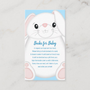 Bunny Rabbit Baby Shower Blue Enclosure Card