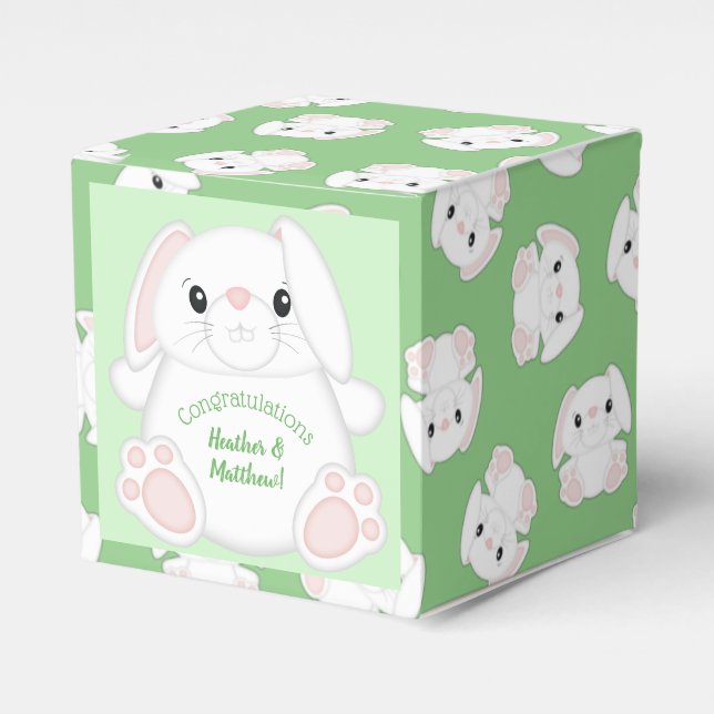 Bunny Rabbit Baby Shower Favour Box (Front Side)