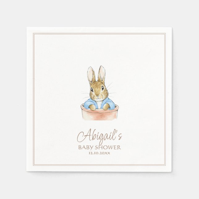 Bunny Rabbit Baby Shower Napkin (Front)