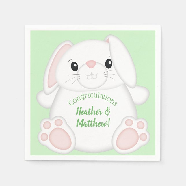 Bunny Rabbit Baby Shower Napkin (Front)
