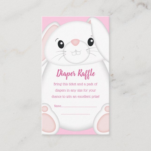 Bunny Rabbit Baby Shower Pink Enclosure Card (Front)
