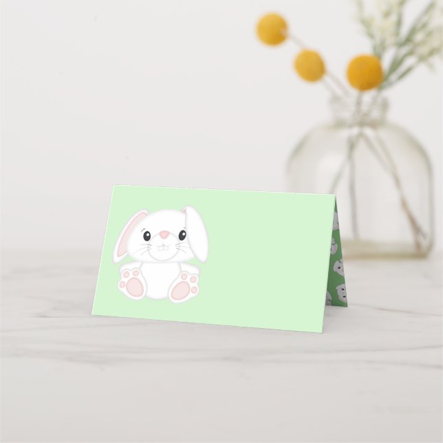 Bunny Rabbit Baby Shower Place Card (Front)